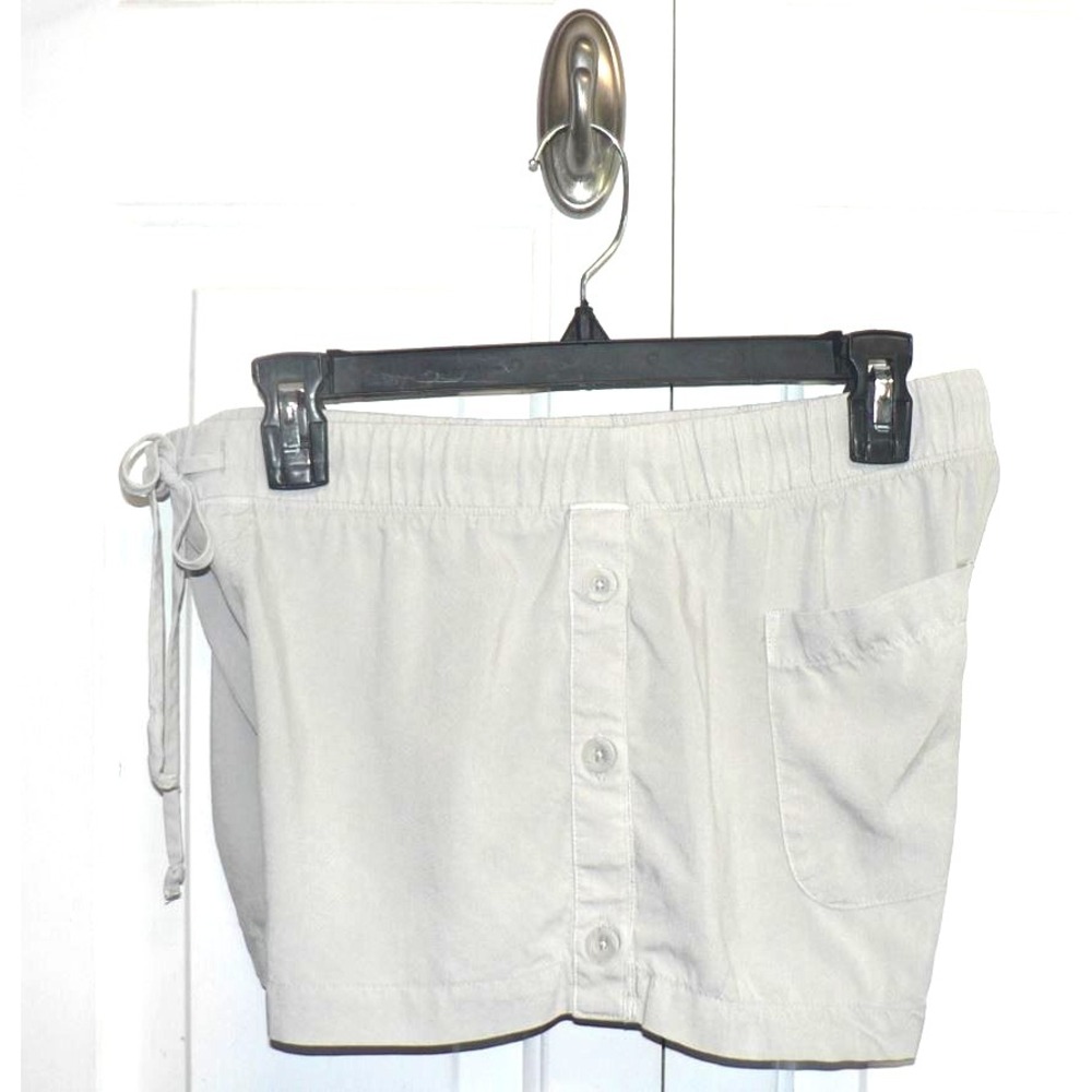 Nine West Women's Tencel Button Side Elastic Drawstring Waist Shorts in Gray SM‎